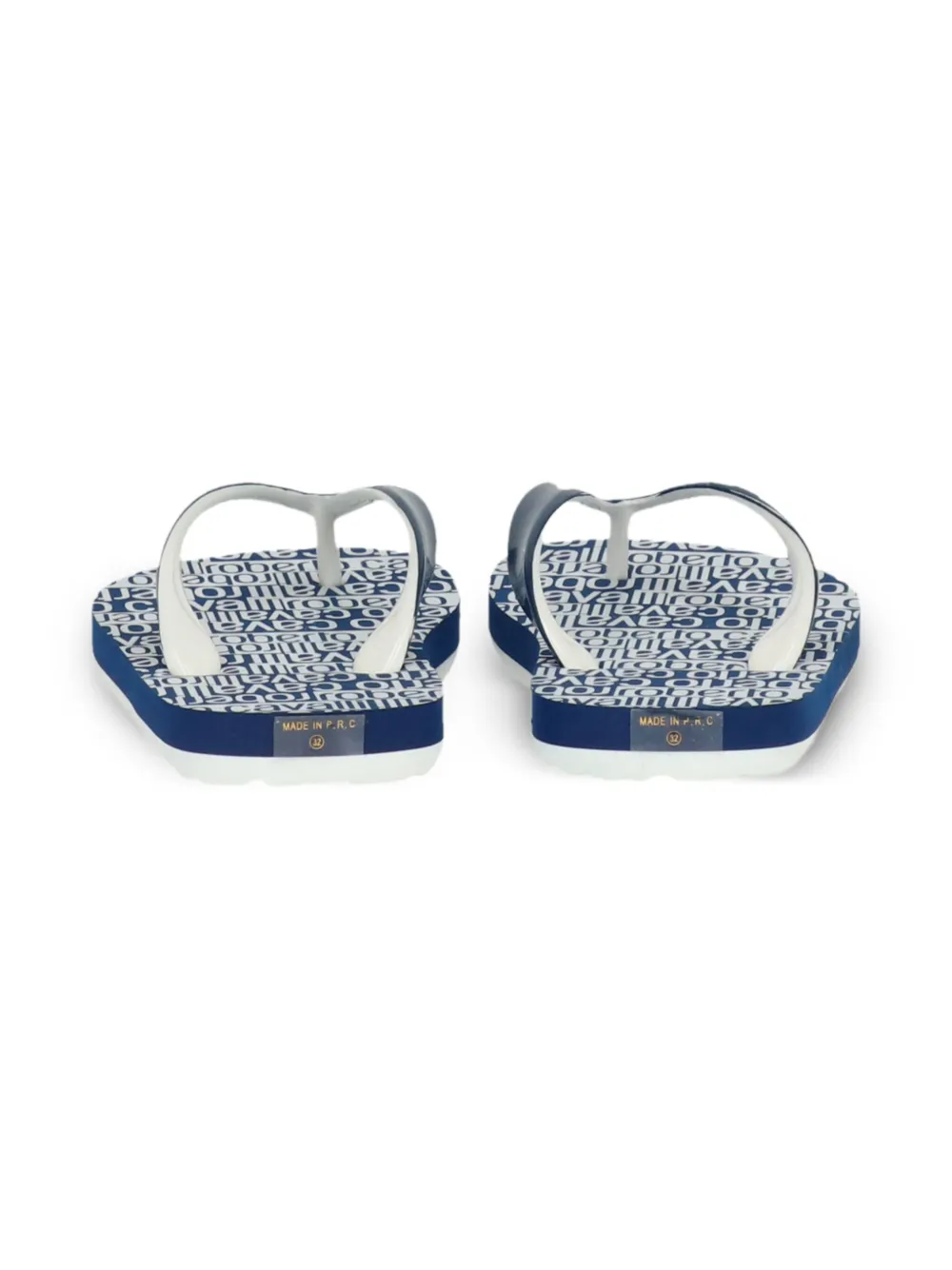 Roberto Cavalli Junior logo-print flip flops Blue