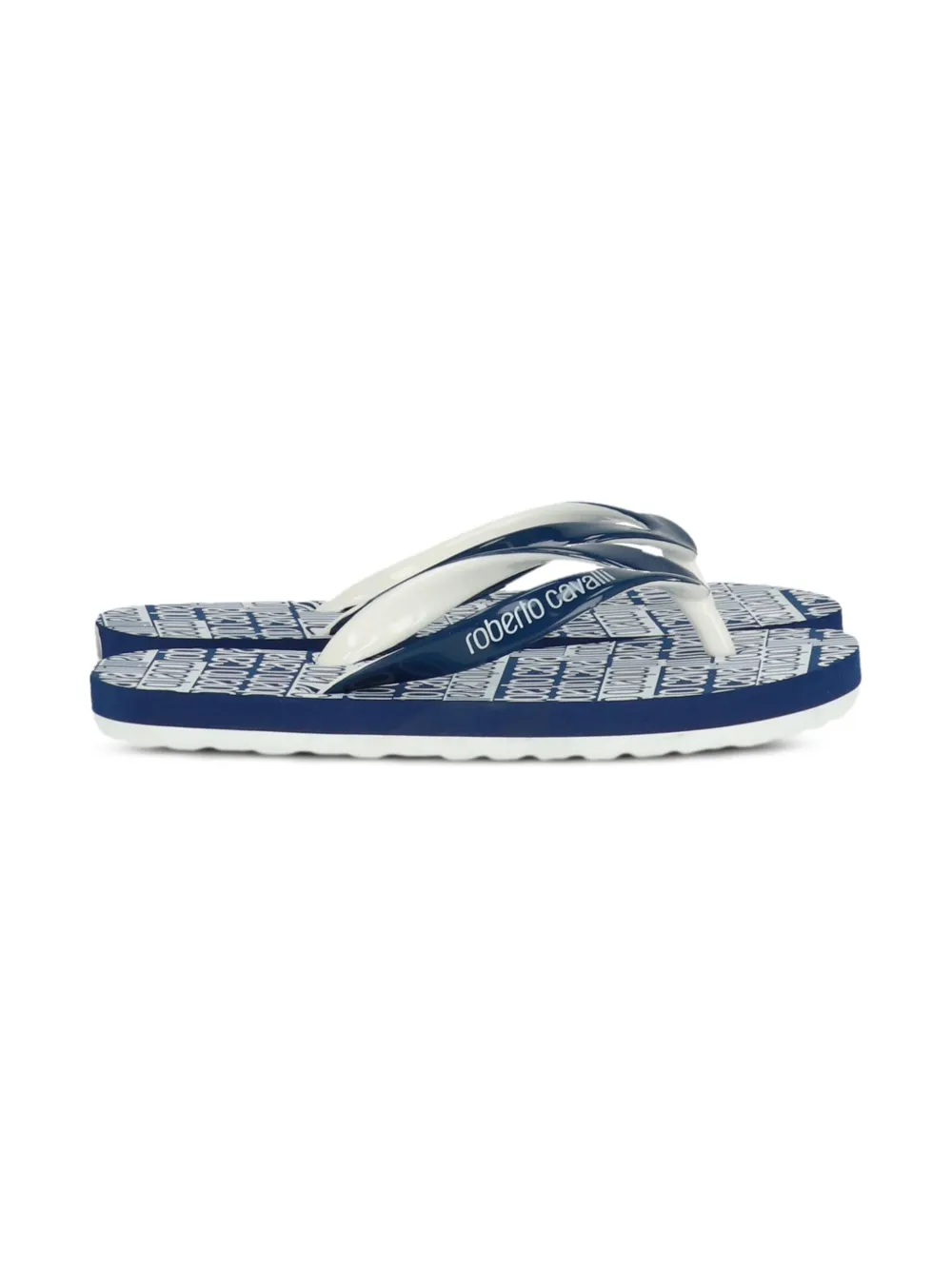 Roberto Cavalli Junior logo-print flip flops | Blue | Image 1