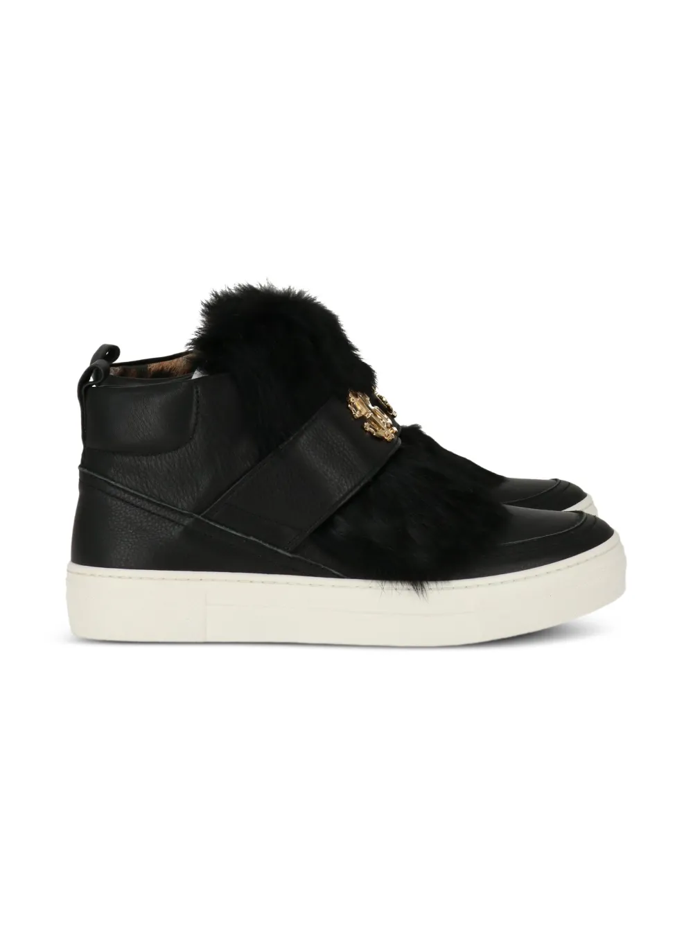 Roberto Cavalli Junior logo-plaque sneakers Black