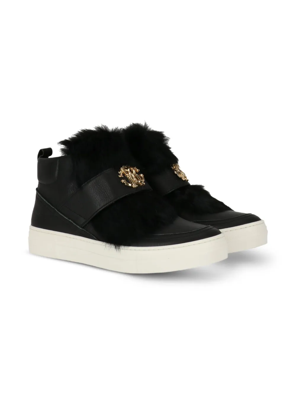 Roberto Cavalli Junior logo-plaque sneakers Black
