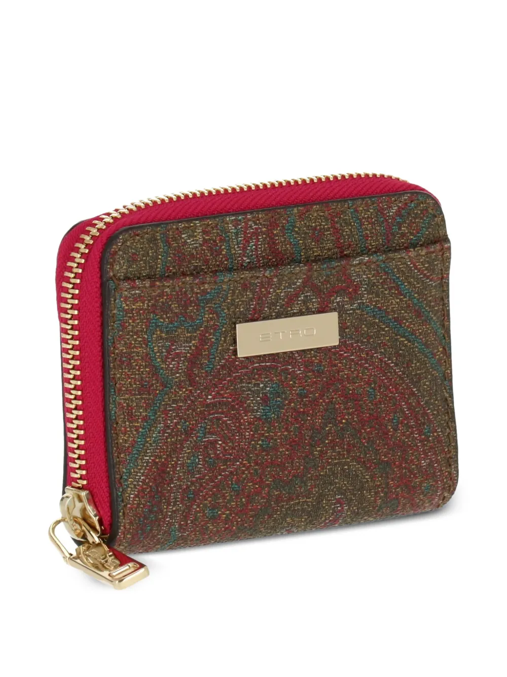 【送料&関税込】Etro Zip Around Paisley Wallet ETRO Round Zip Long Wallet Brown Paisley 7.6 inch From Japan