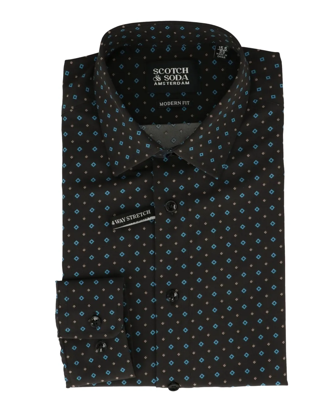 Scotch & Soda geometric-print shirt Zwart