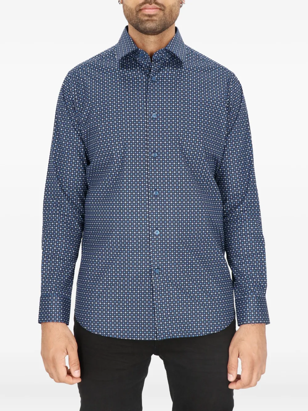 Scotch & Soda Hemd mit geometrischem Print | Schwarz | Image 1