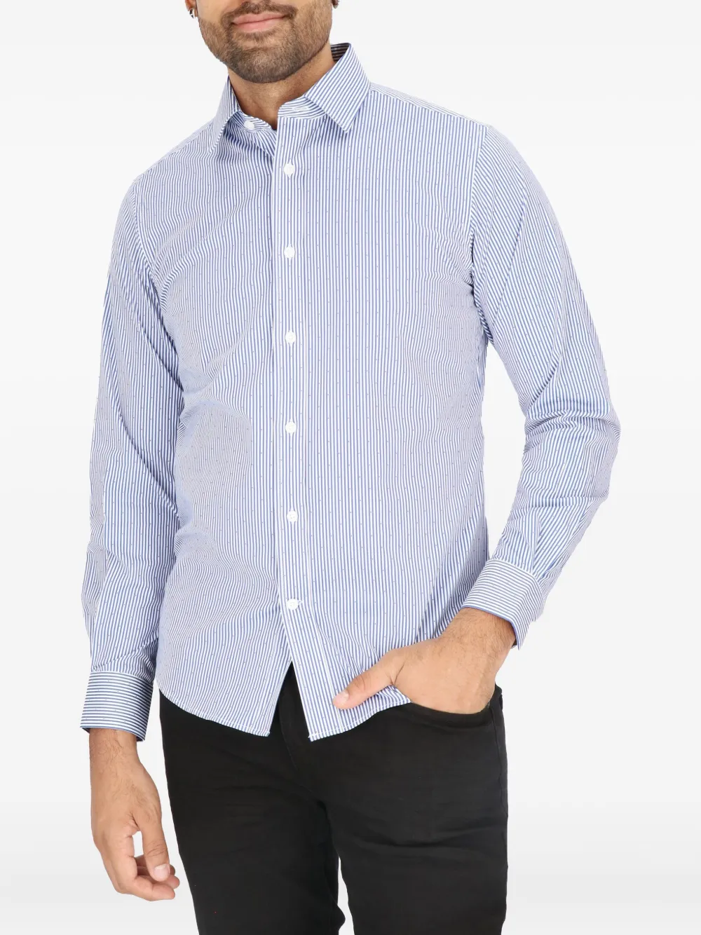 Scotch & Soda pinstripe cotton shirt Wit