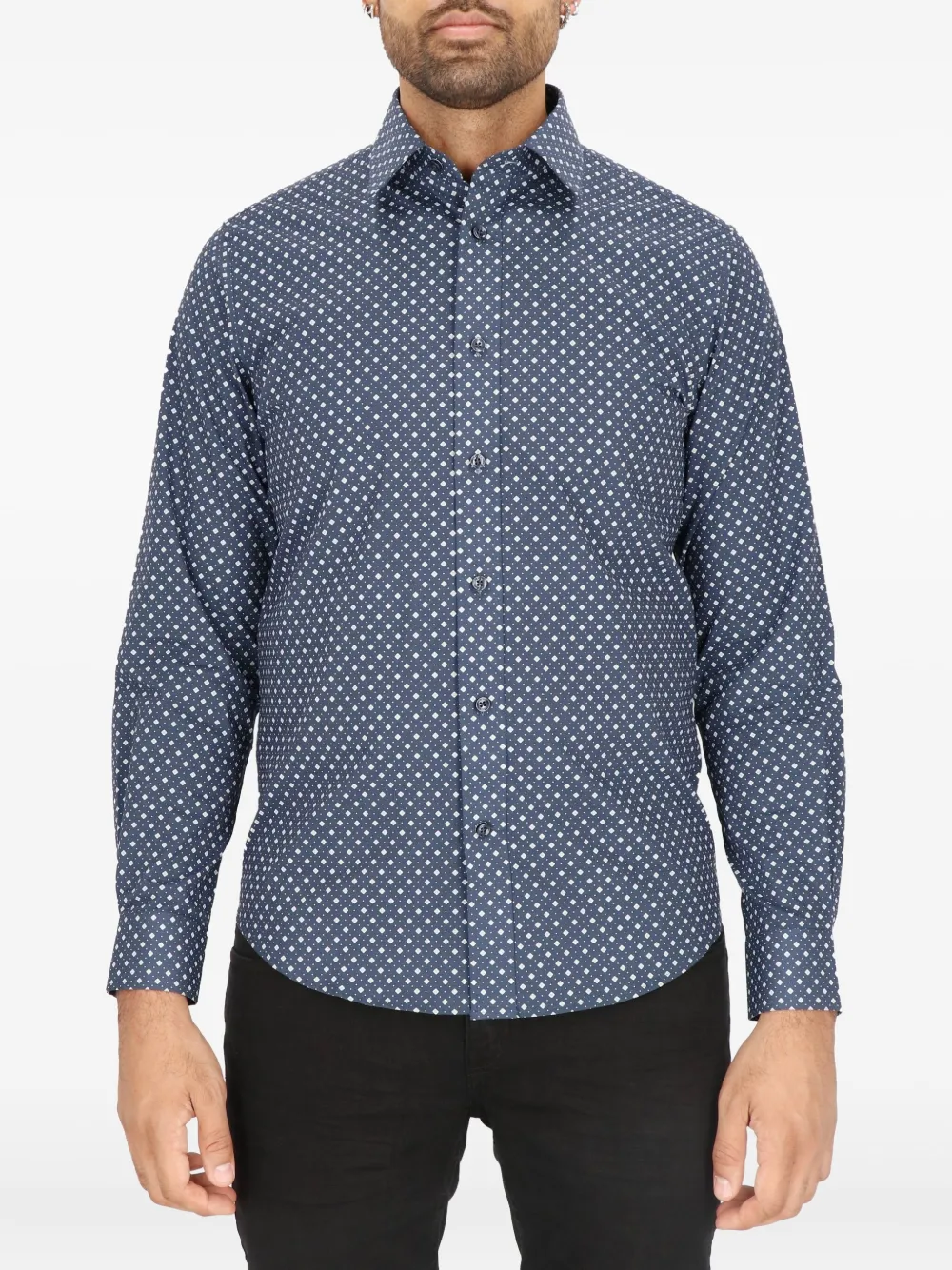 Scotch & Soda diamond-pattern shirt - ブルー Scotch & Soda diamond-pattern shirt - ブルー