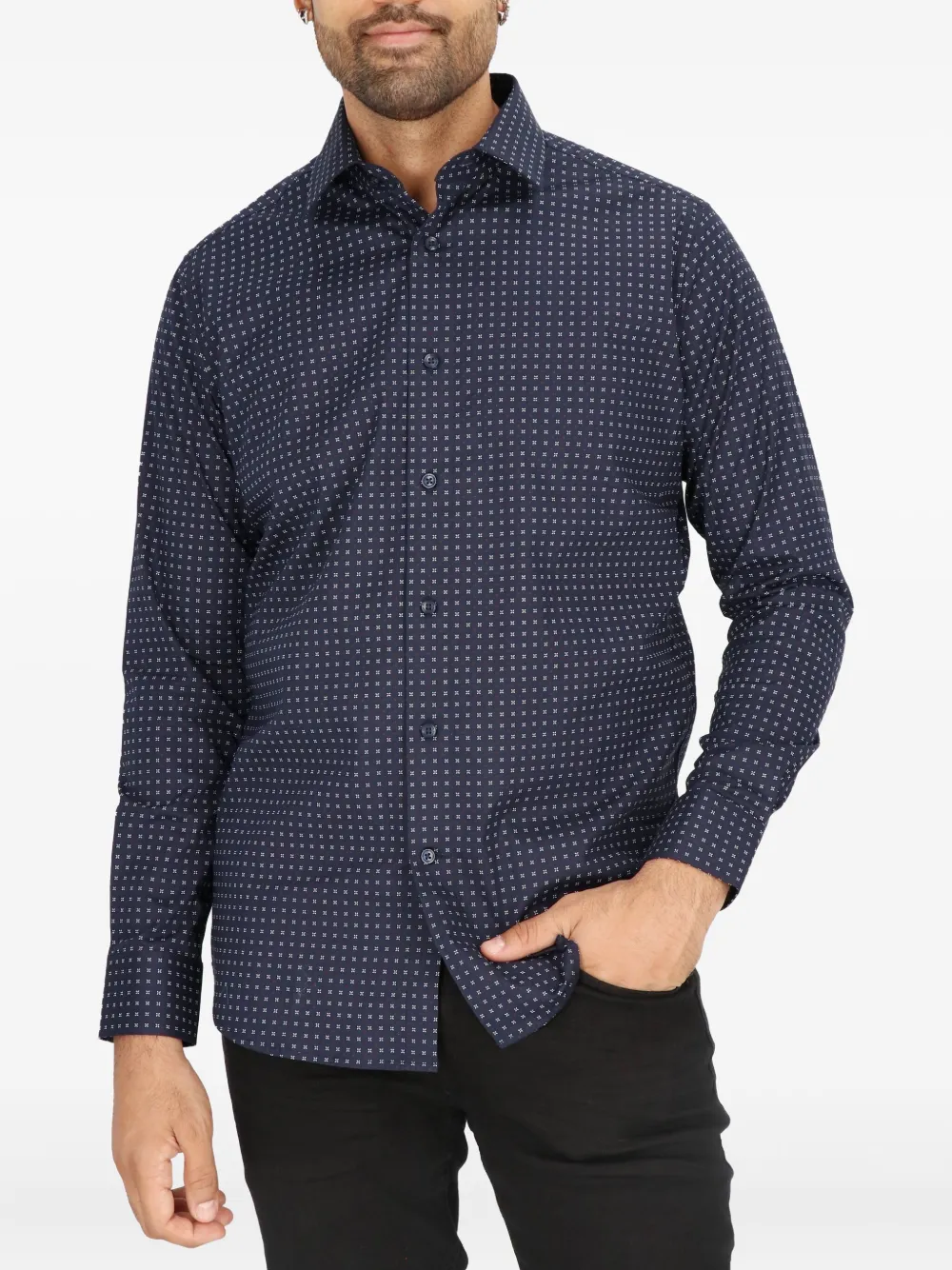 Scotch & Soda micro-pattern dress shirt | Blue | Image 1