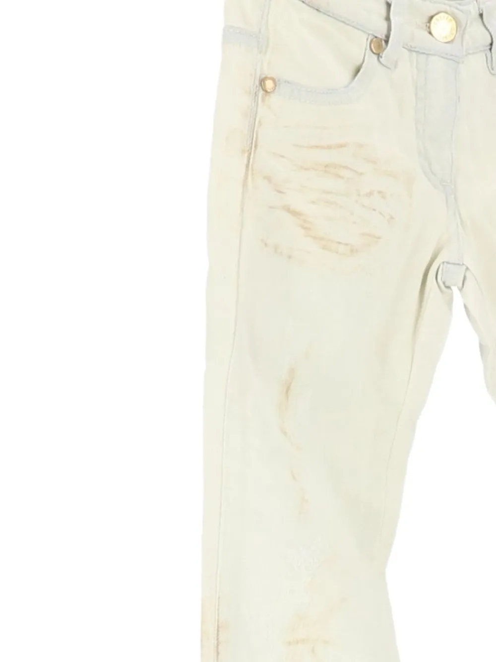 Roberto Cavalli Junior Jeans met gerafeld effect Wit