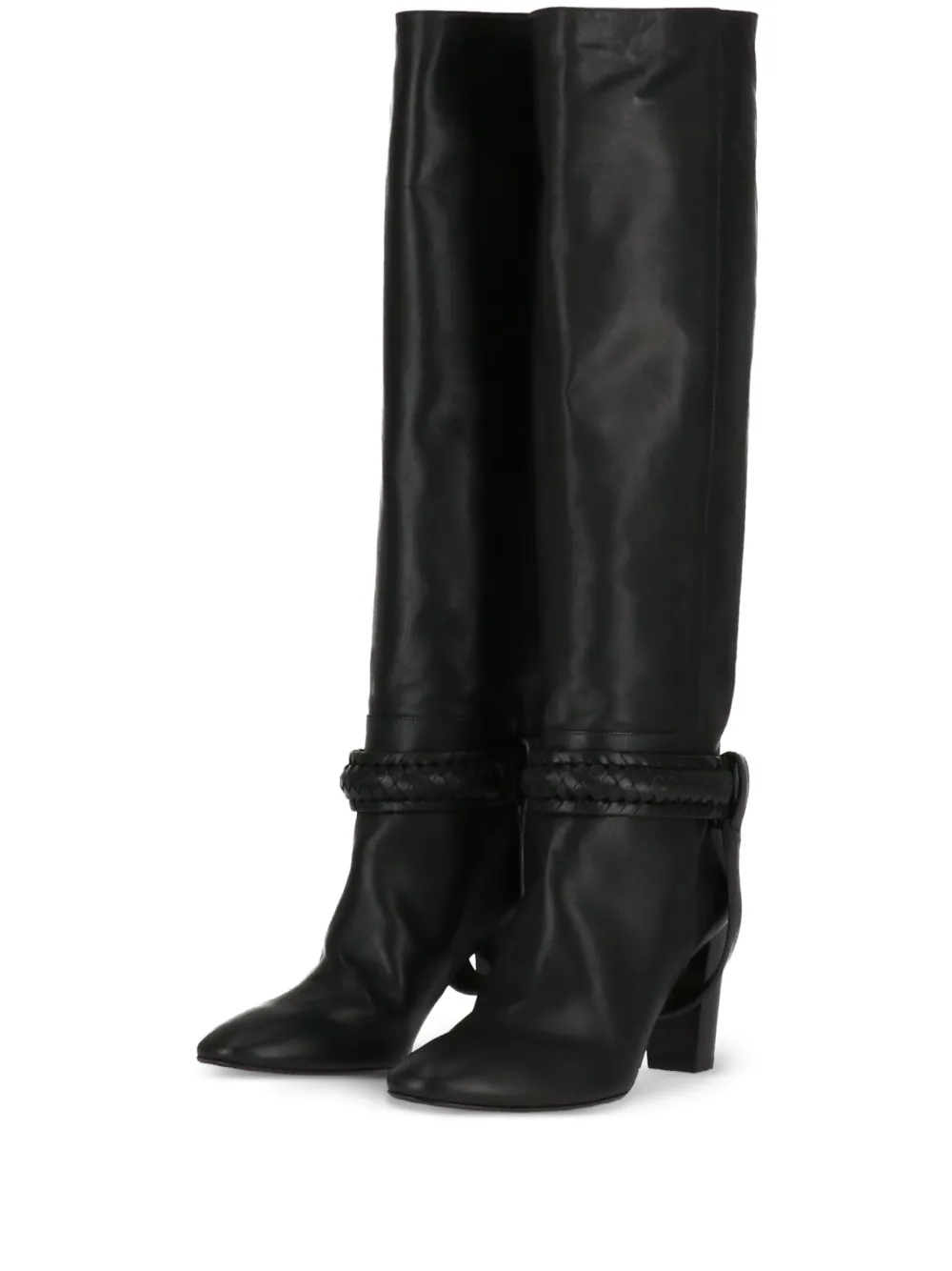 ETRO braided-strap leather boots | Black | Image 1