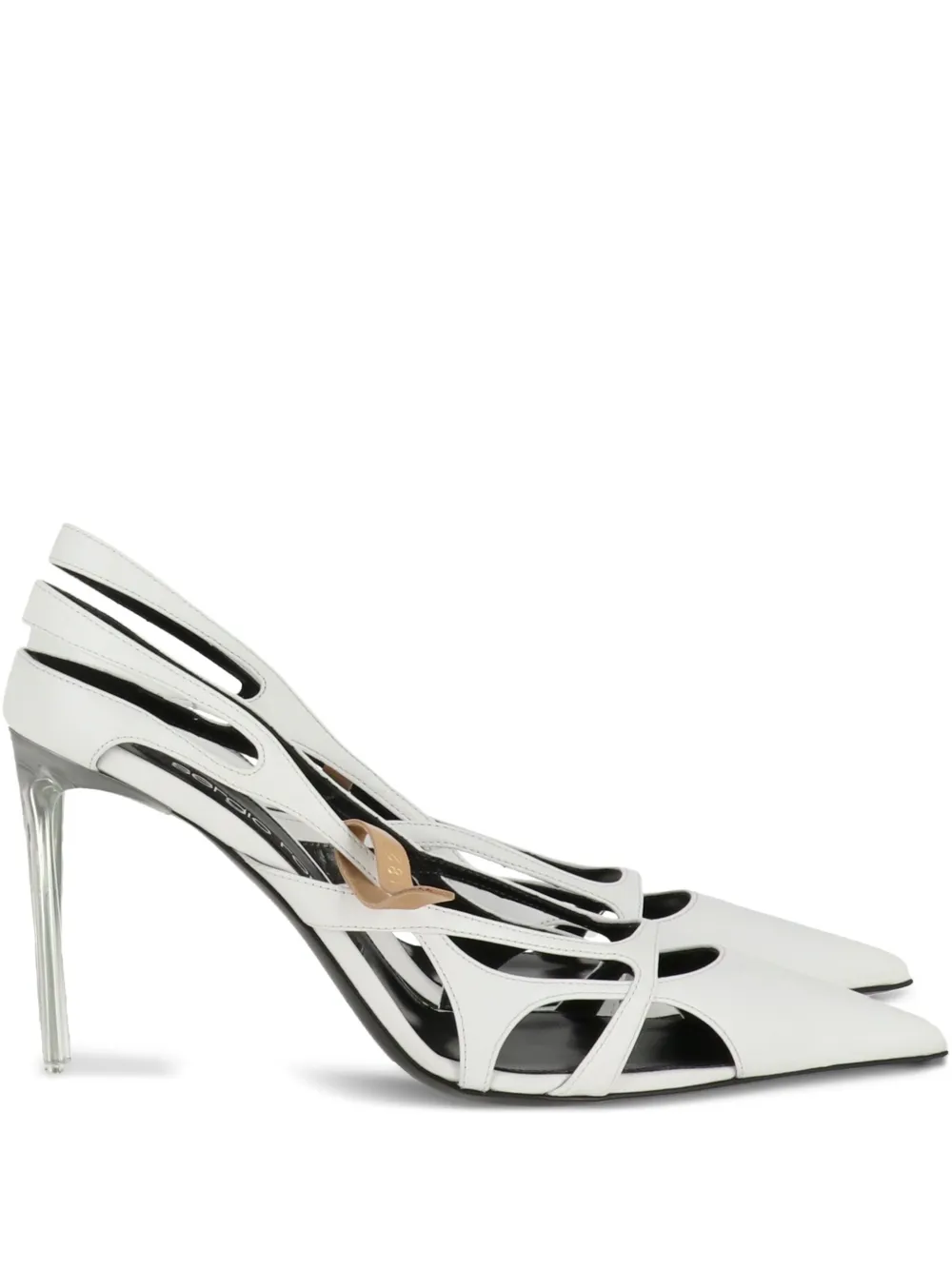 Sergio Rossi 95mm cut-out heeled pumps White