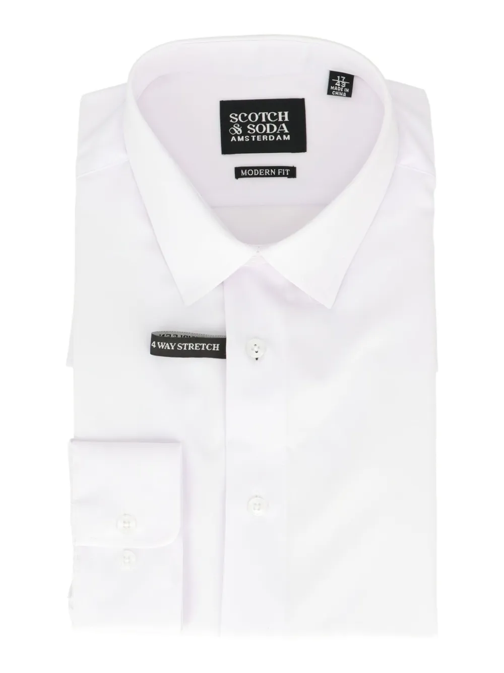 Scotch & Soda four-way stretch shirt Wit