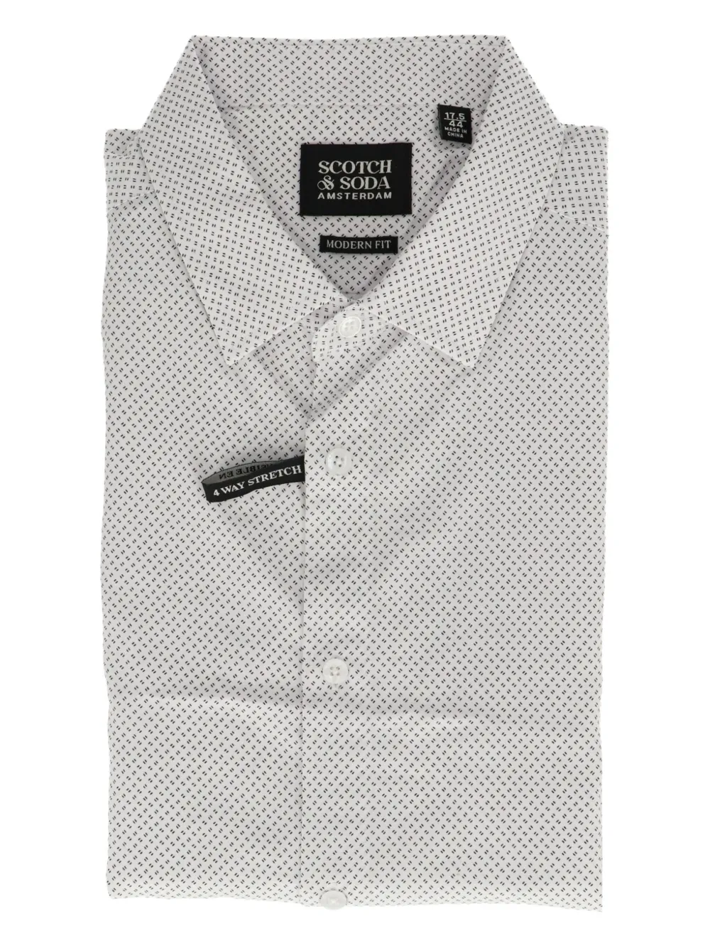 Scotch & Soda micro-pattern dress shirt Wit