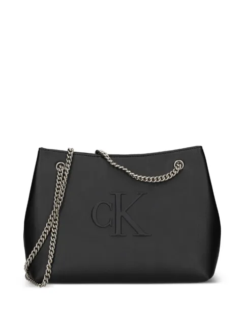 Calvin Klein embossed-logo shoulder bag