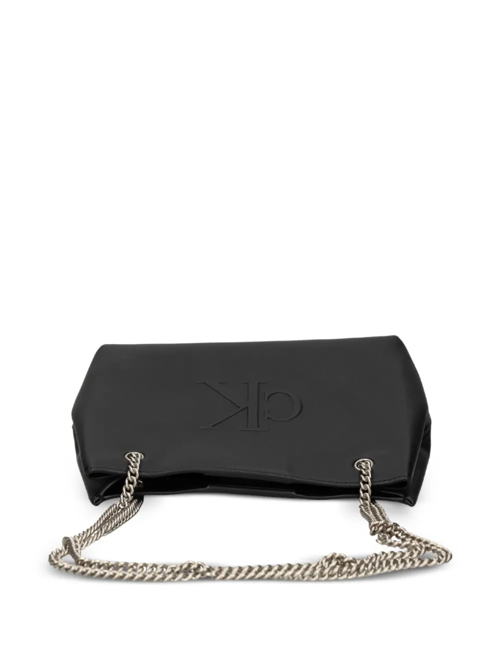 Calvin Klein Embossed-logo Shoulder Bag In Black