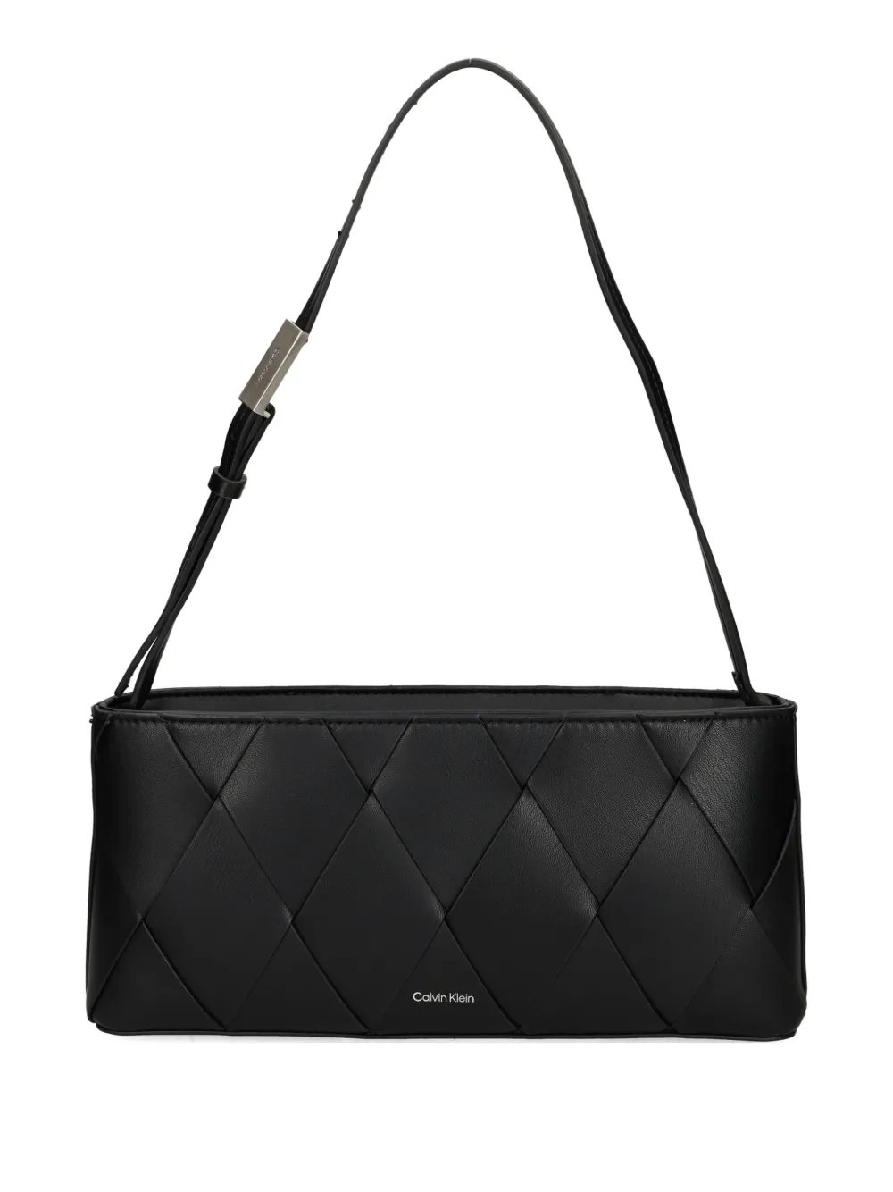 Calvin Klein Borsa a spalla in pelle intrecciata - Nero