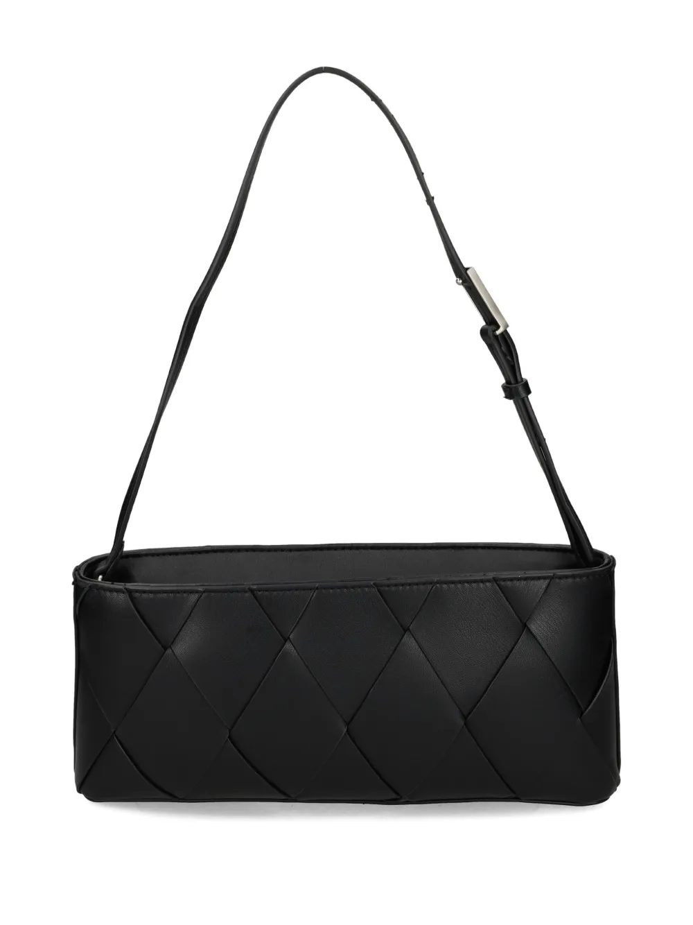 Calvin Klein Leren schoudertas - Zwart