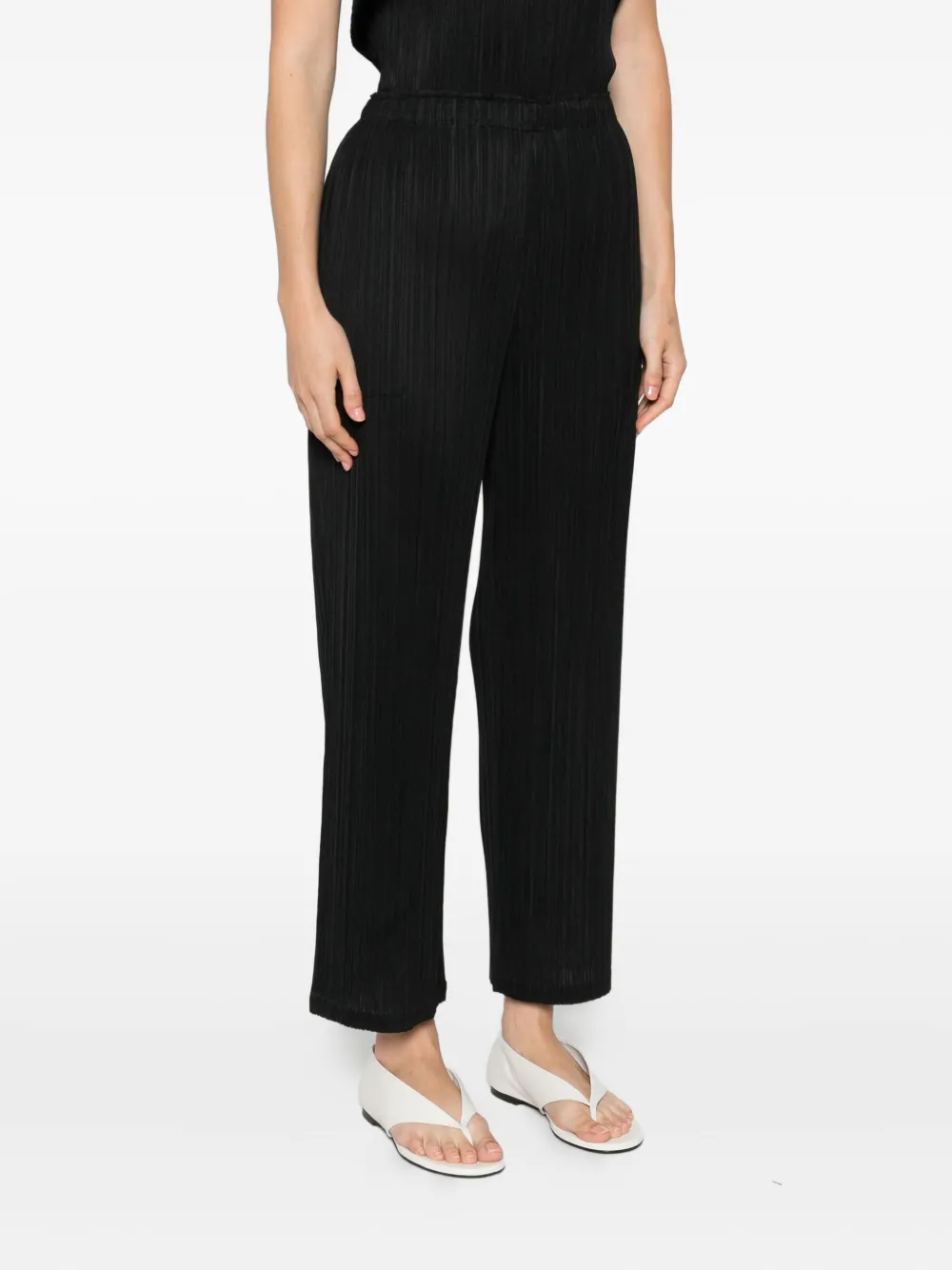 Issey Miyake Broek met plissé effect Zwart