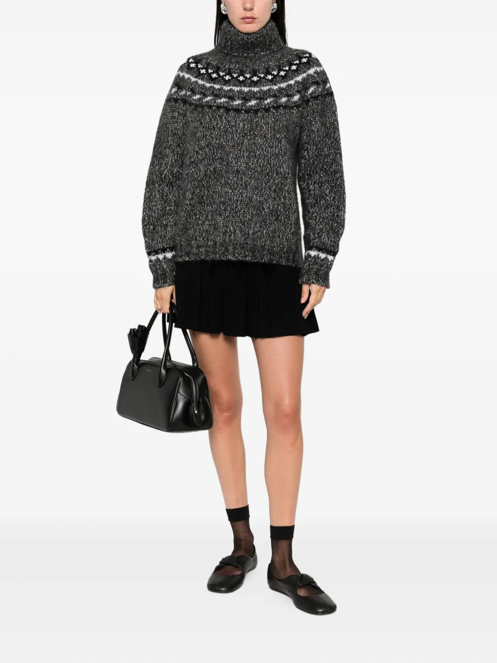 P.A.R.O.S.H. Laila high-neck patterned sweater Grijs
