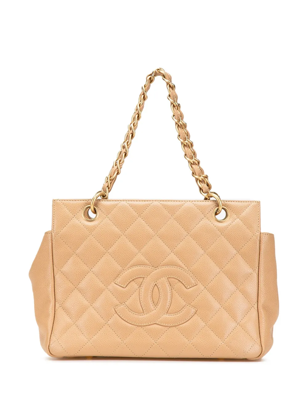 CHANEL Pre-Owned 2000-2002 プチ キャビア タイムレス ハンドバッグ - ブラウン CHANEL Pre-Owned 2000-2002 プチ キャビア タイムレス ハンドバッグ - ブラウン