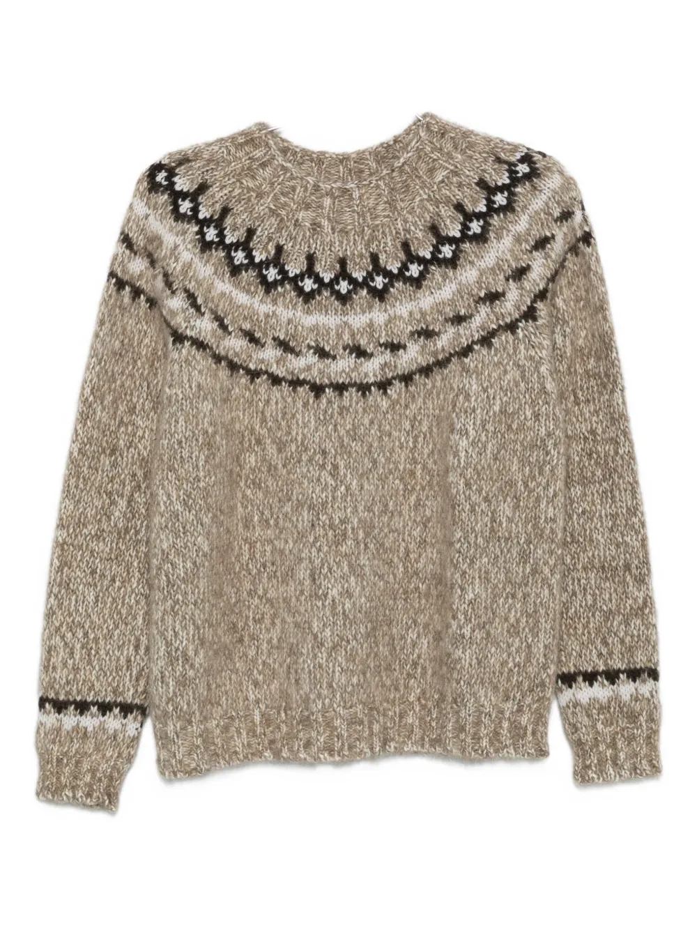 P.A.R.O.S.H. fair isle-knit crew-neck sweater Beige