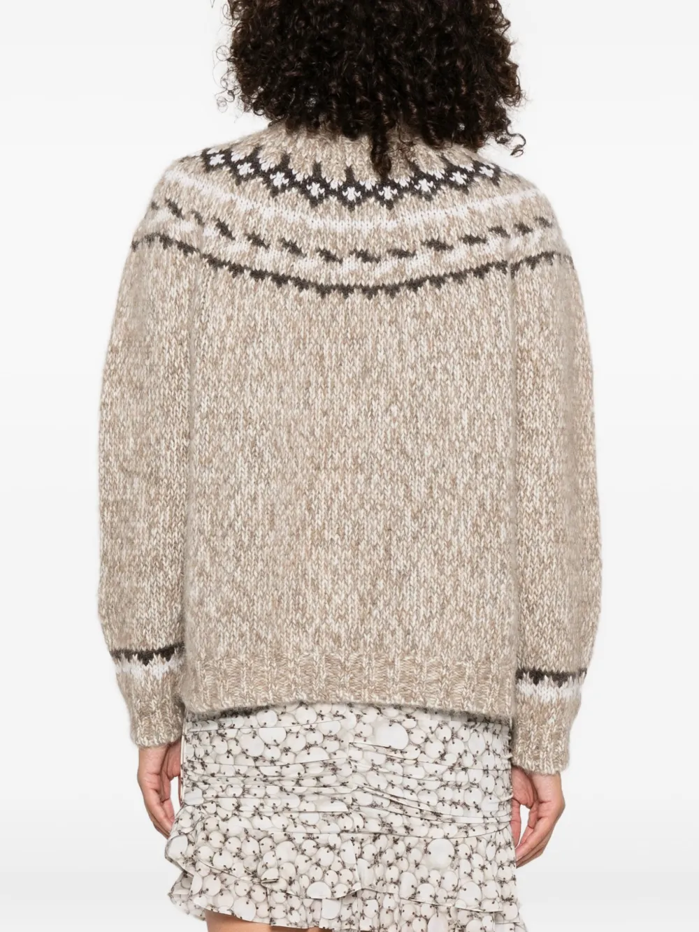P.A.R.O.S.H. fair isle-knit crew-neck sweater Beige