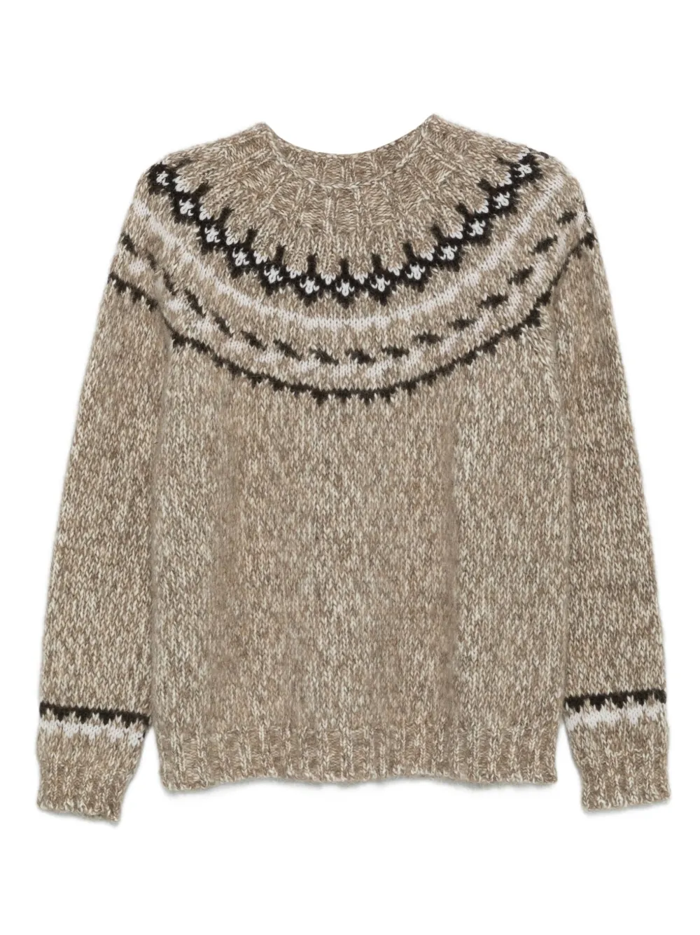 P.A.R.O.S.H. fair isle-knit crew-neck sweater Beige