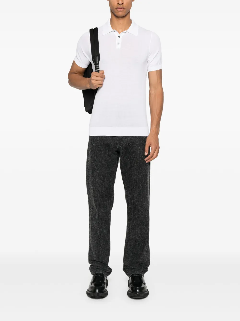 ALPHA STUDIO cotton polo shirt - Wit
