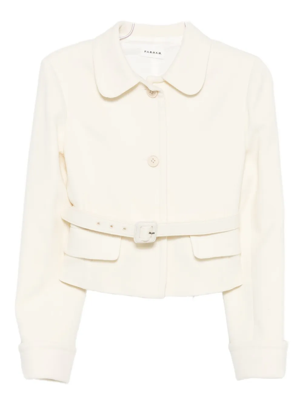 P.a.r.o.s.h Lara Belted Jacket In White