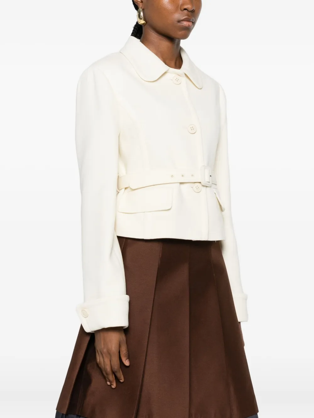 P.A.R.O.S.H. Lara jack met ceintuur Beige