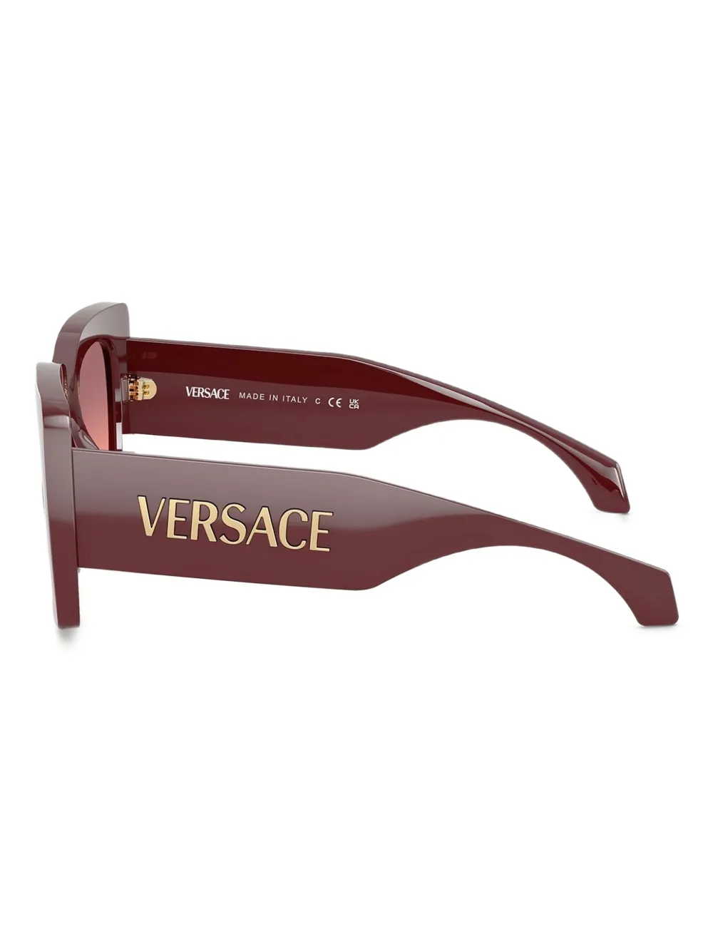 Versace Sonnenbrille Mit Eckigem Gestell In Red
