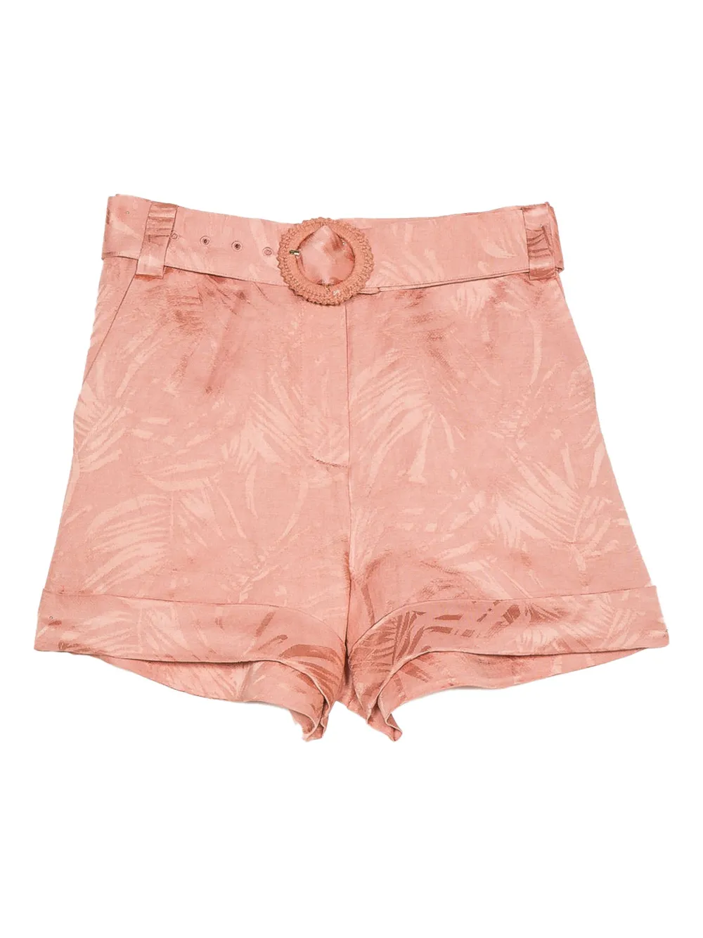 TWINSET Shorts met bladerprint en ceintuur Roze