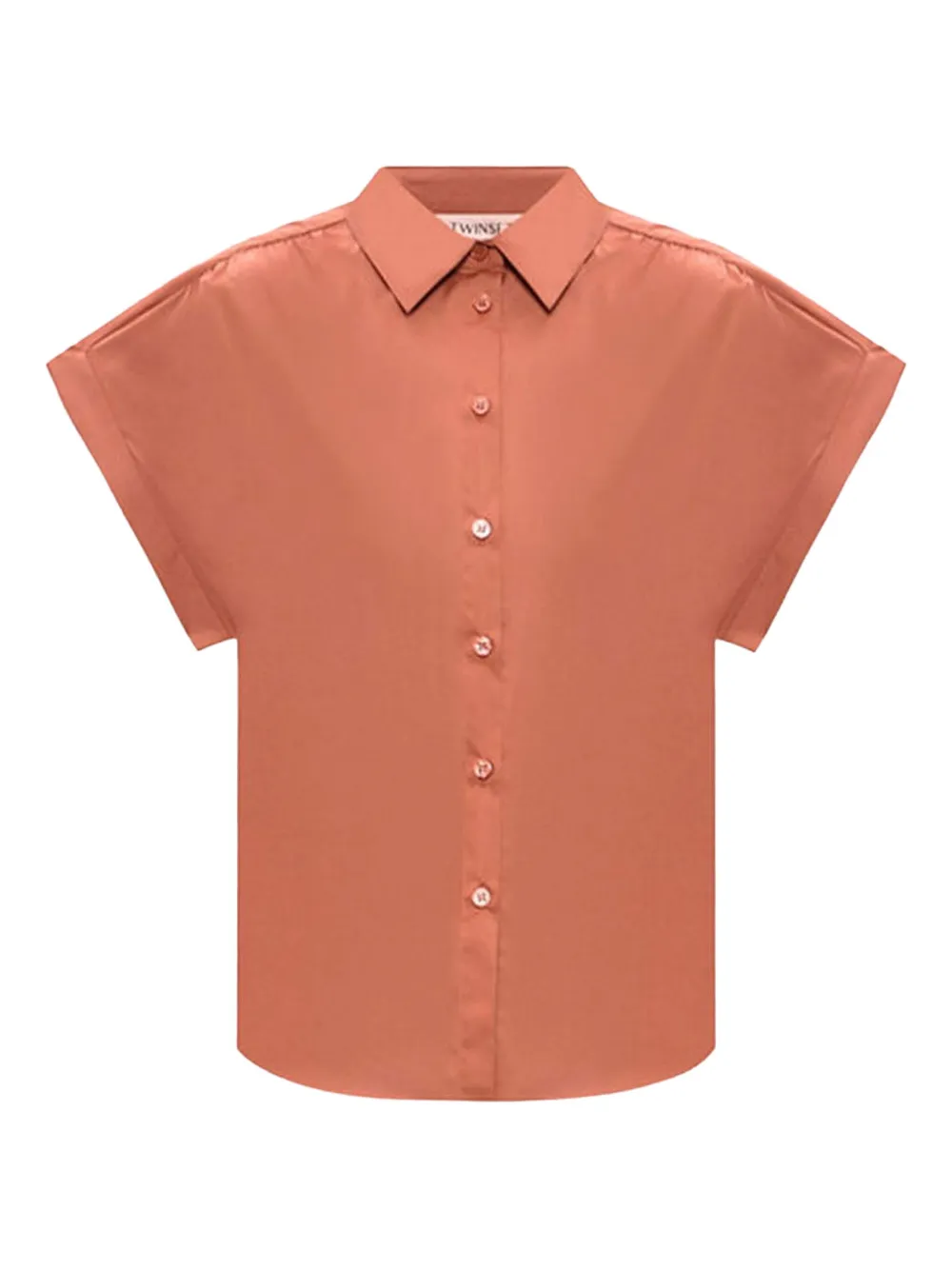 TWINSET Popeline overhemd met korte mouwen Oranje