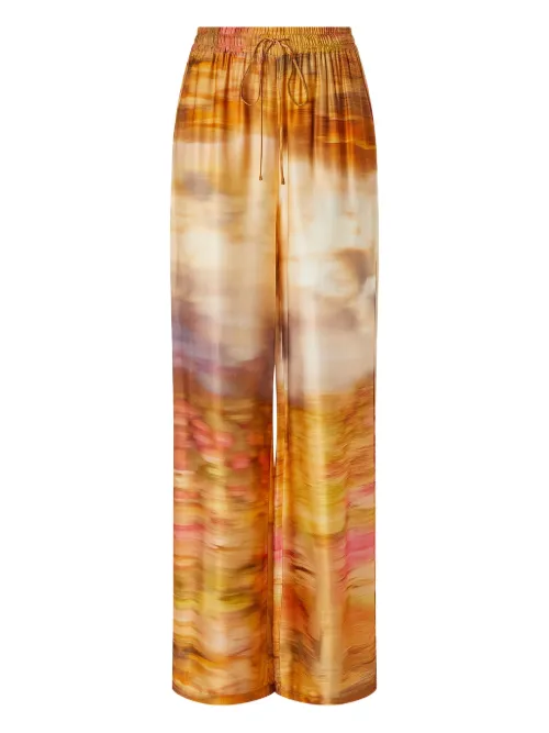 Pantalon ample à imprimé abstrait - PINKO - Modalova