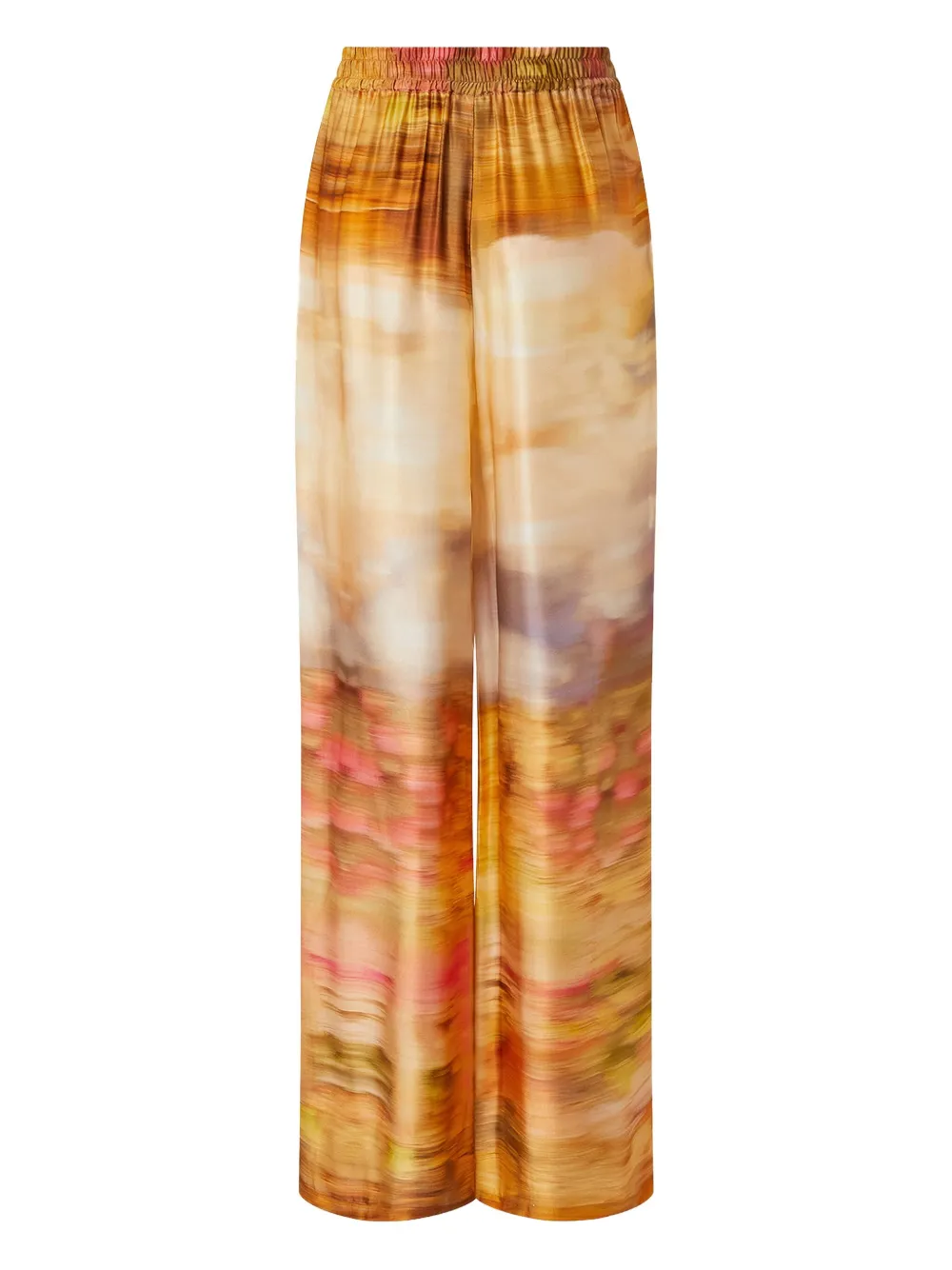 PINKO Broek met trekkoord en abstracte print Geel