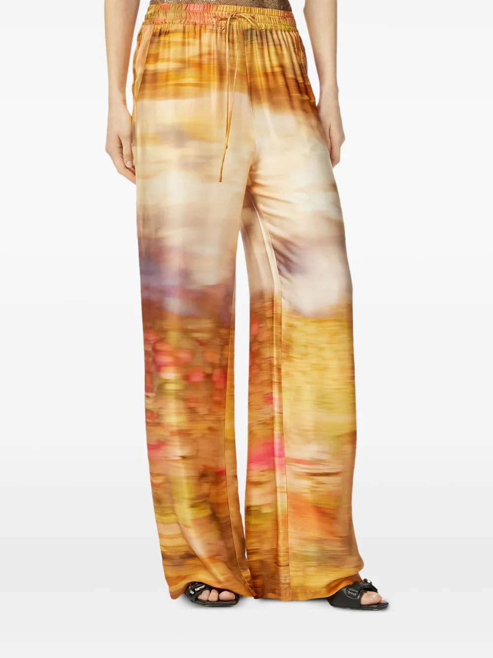 PINKO abstract-print drawstring trousers | Wide-Leg Pants | Image 2