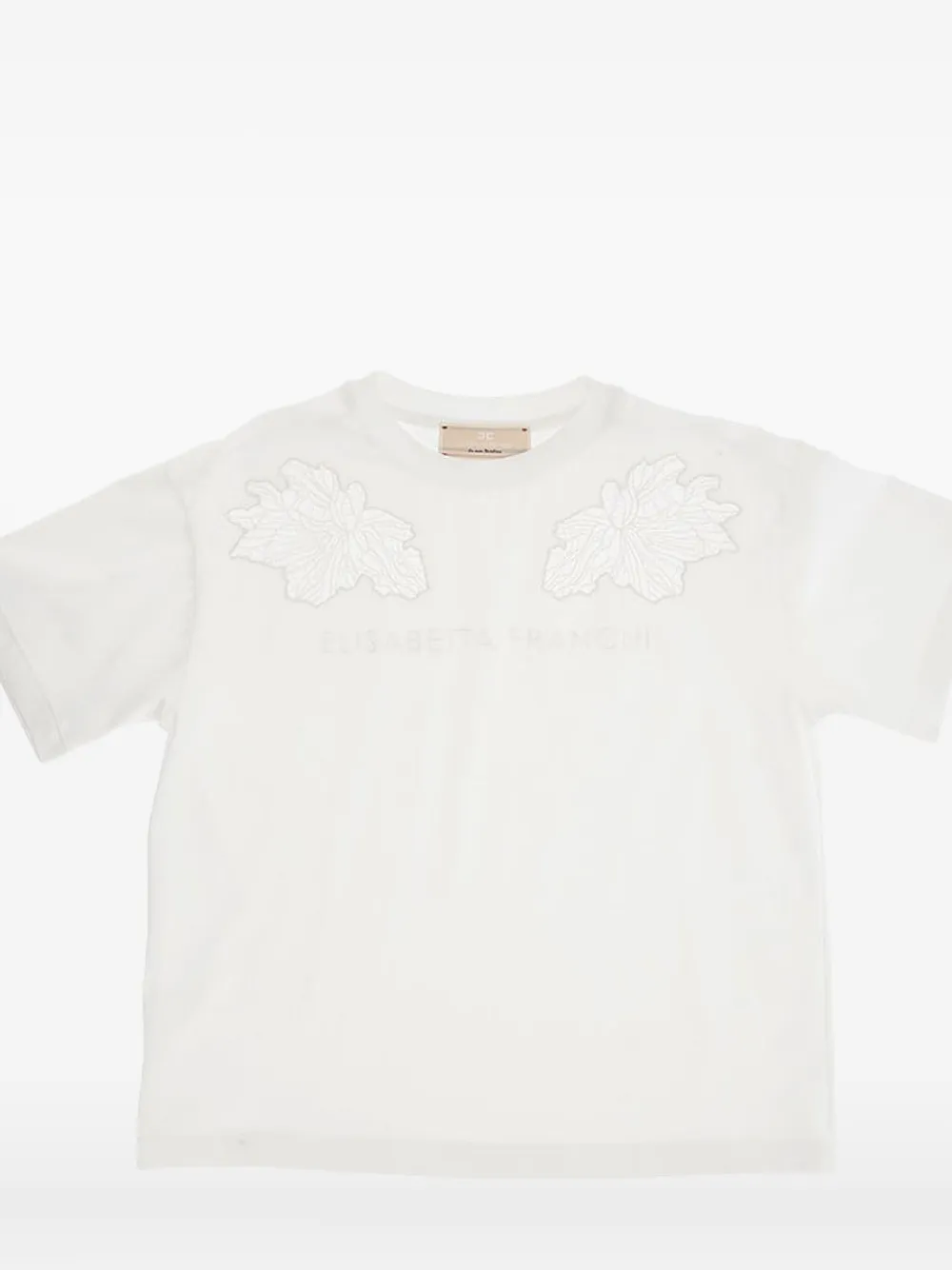 Elisabetta Franchi Kids T-shirt met geborduurde bloemen Wit