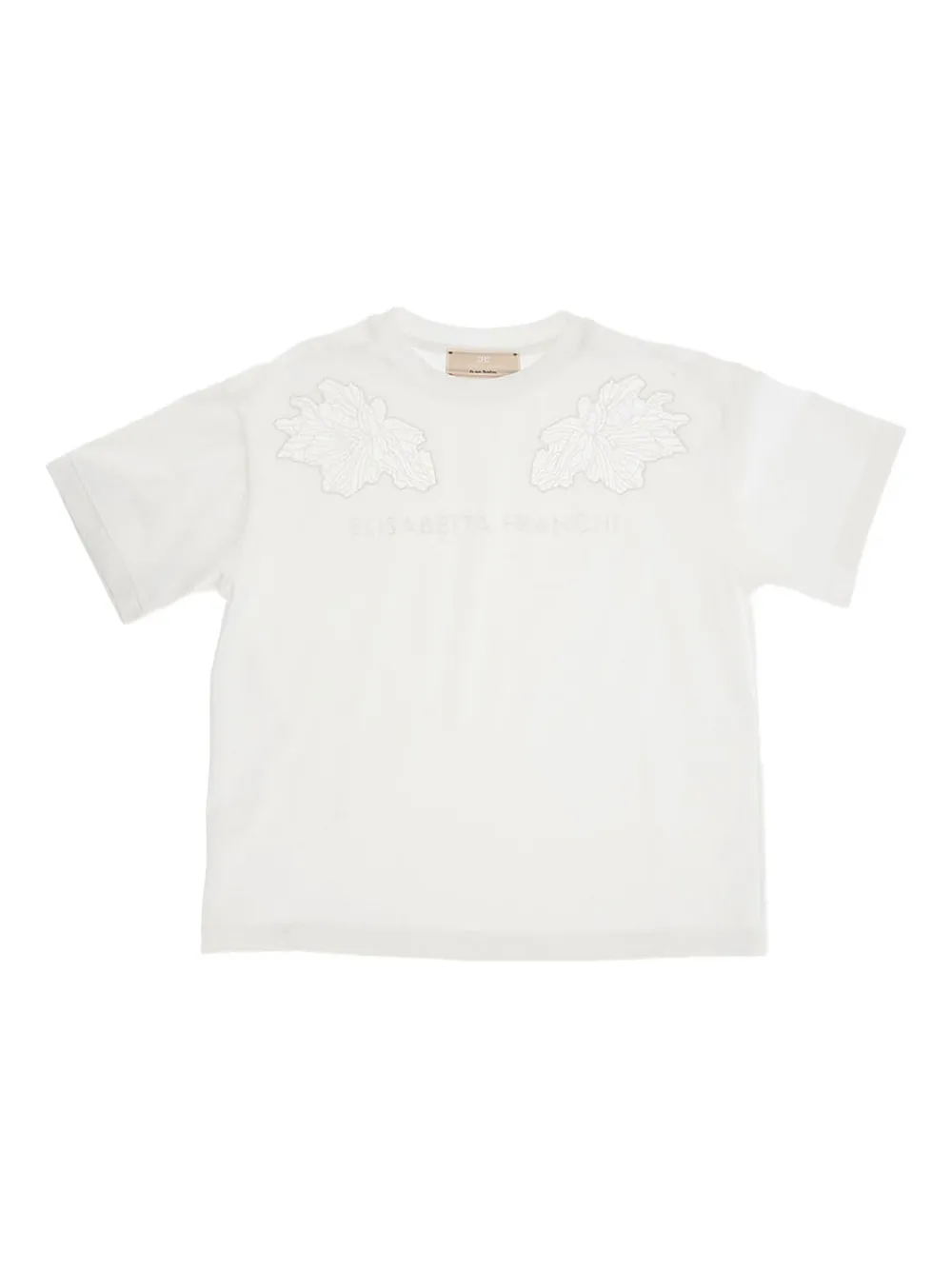 Elisabetta Franchi Kids floral-embroidered T-shirt | White | Image 1