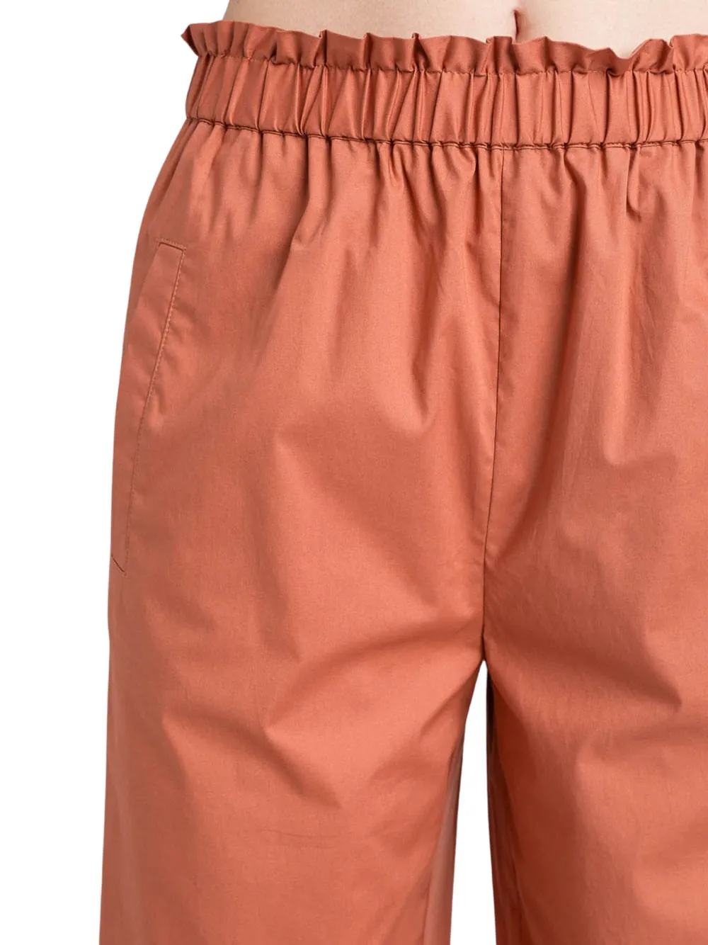 TWINSET Broek met elastische taille Bruin