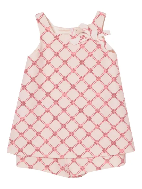 Elisabetta Franchi Kids geometric-print bow-detail short set