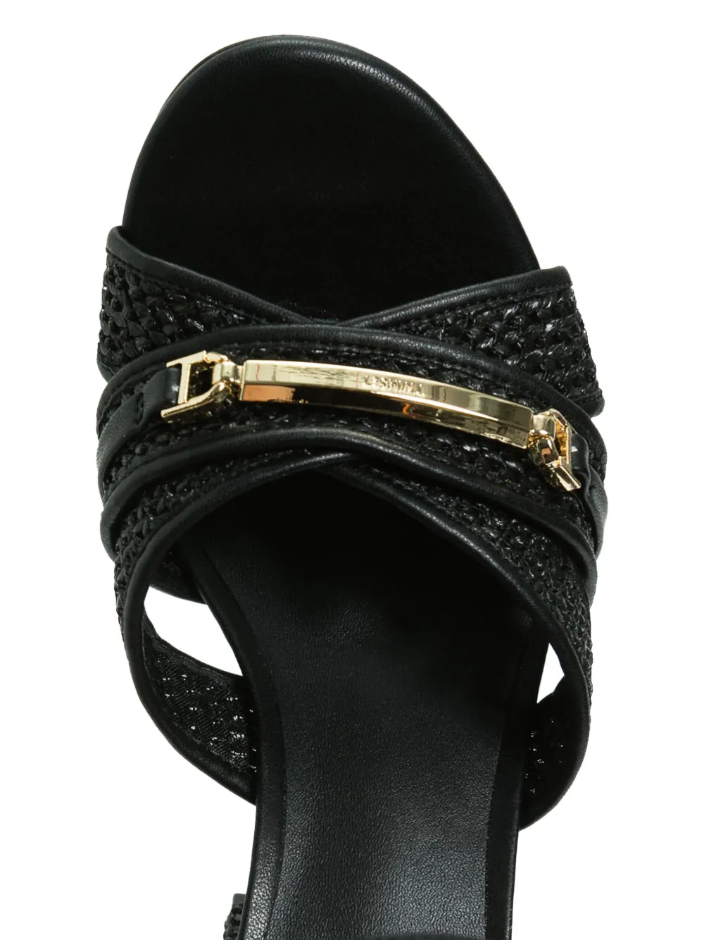 TWINSET 100 mm geweven sandalen met gesp Zwart