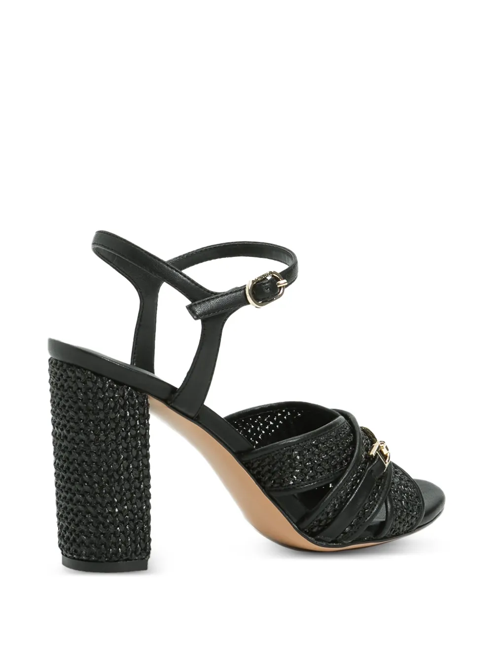 TWINSET 100 mm geweven sandalen met gesp Zwart