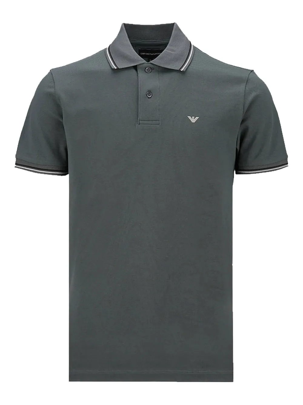 Emporio Armani Poloshirt met gestreepte kraag Groen