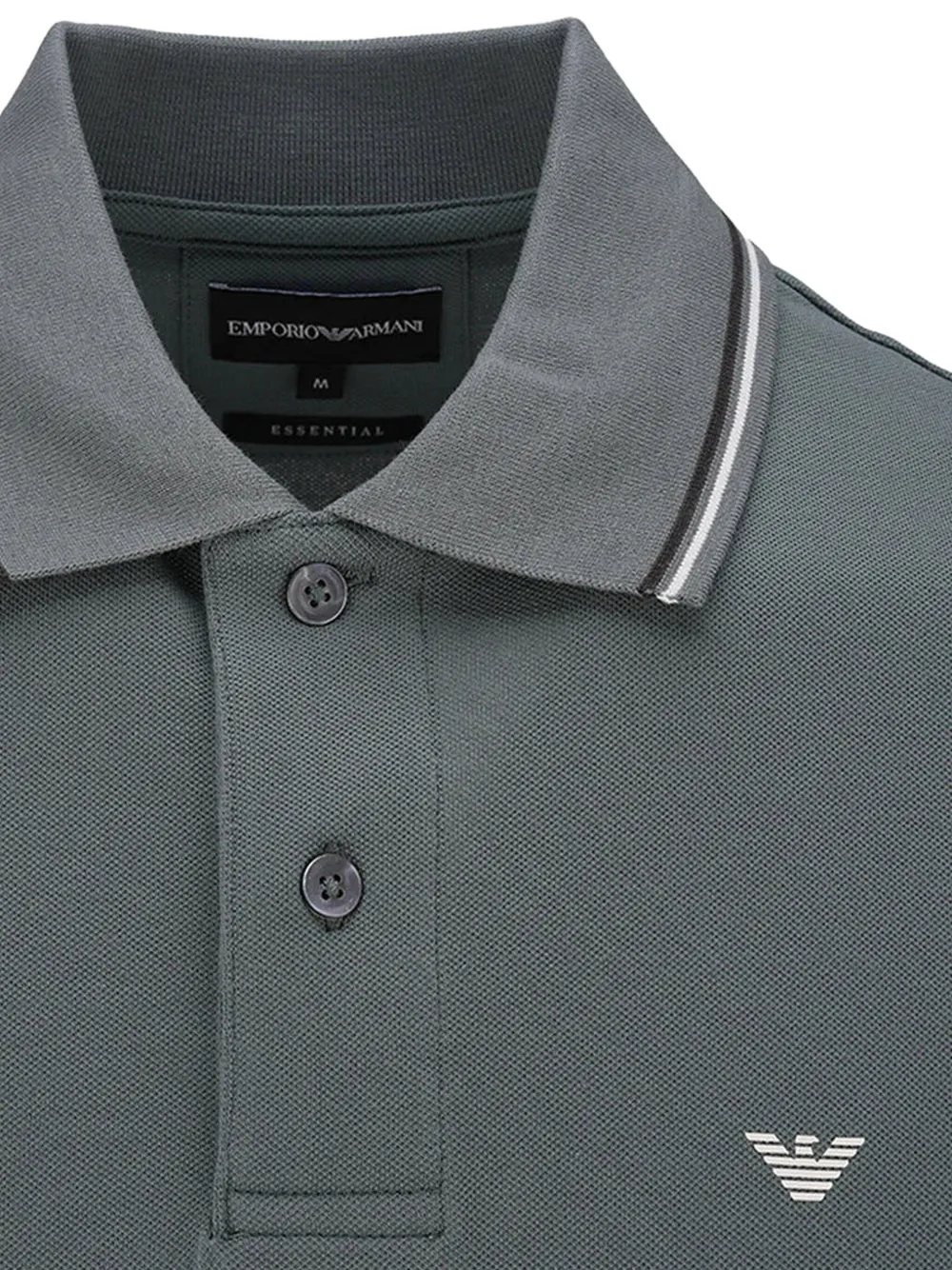 Emporio Armani Poloshirt met gestreepte kraag Groen