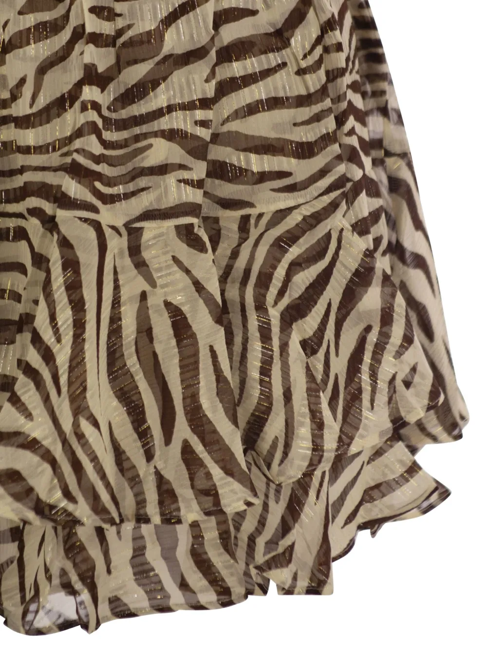 Mc2 Saint Barth Eivissa Zebra-print Ruffled Mini Skirt In Neutral