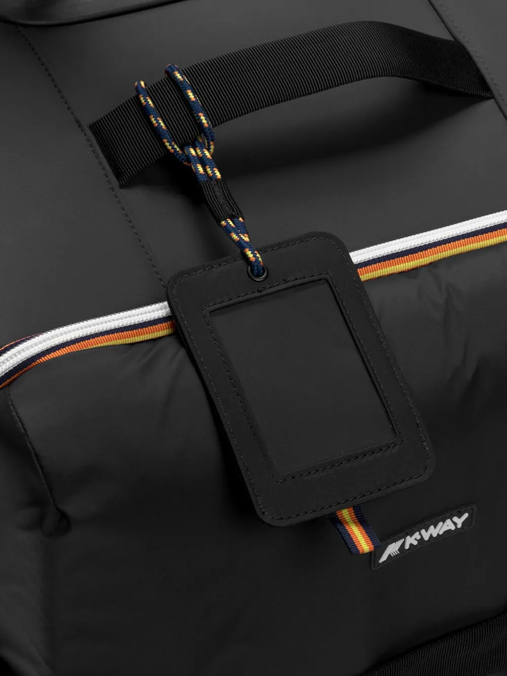 K-Way Koffer met gestreept detail en wielen Zwart