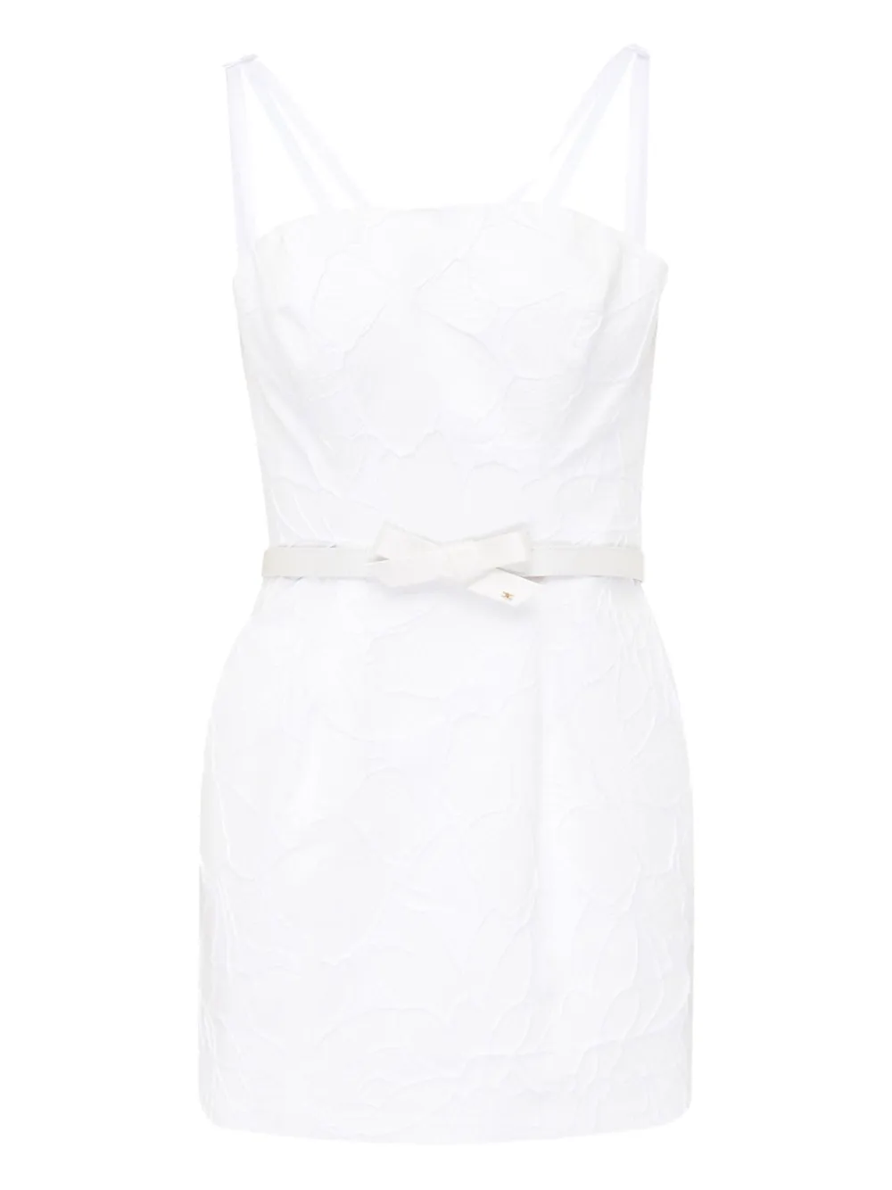Elisabetta Franchi Jurk met bloemen en ceintuur Light and natural