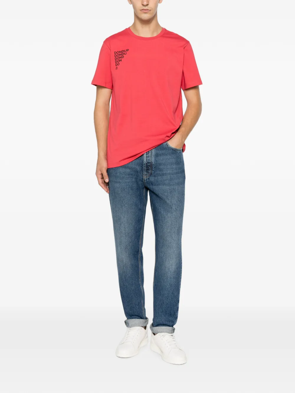 DONDUP T-shirt met logoprint Rood