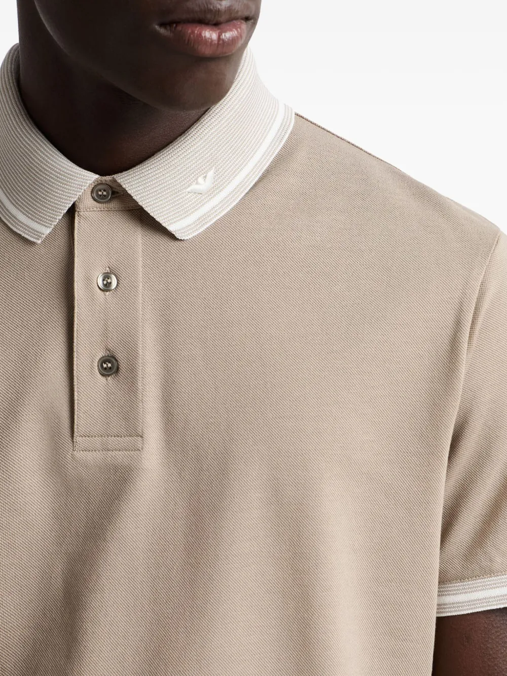 Emporio Armani Poloshirt met contrasterende kraag Beige