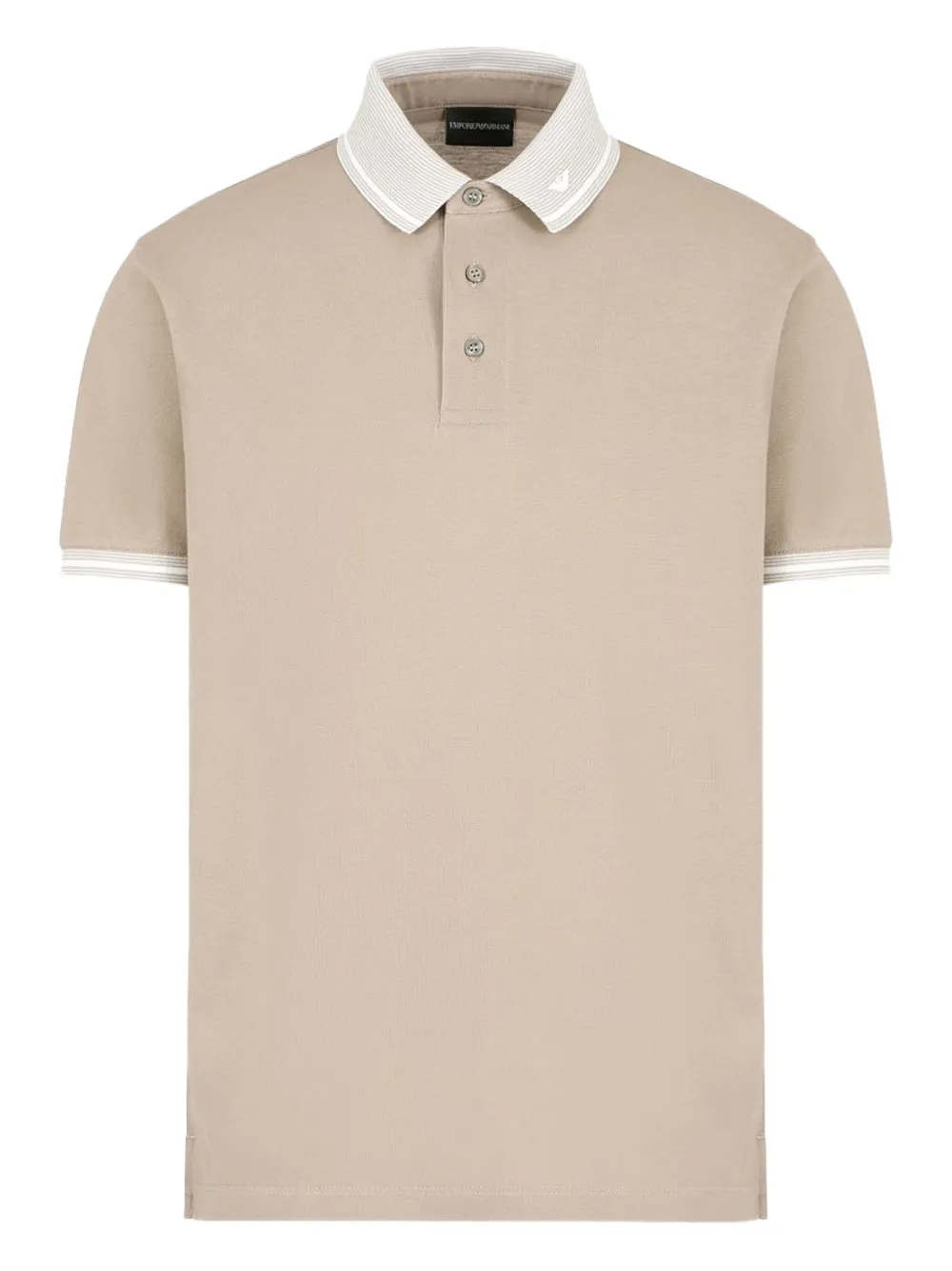 Emporio Armani contrast-collar polo shirt | Neutrals | Image 1