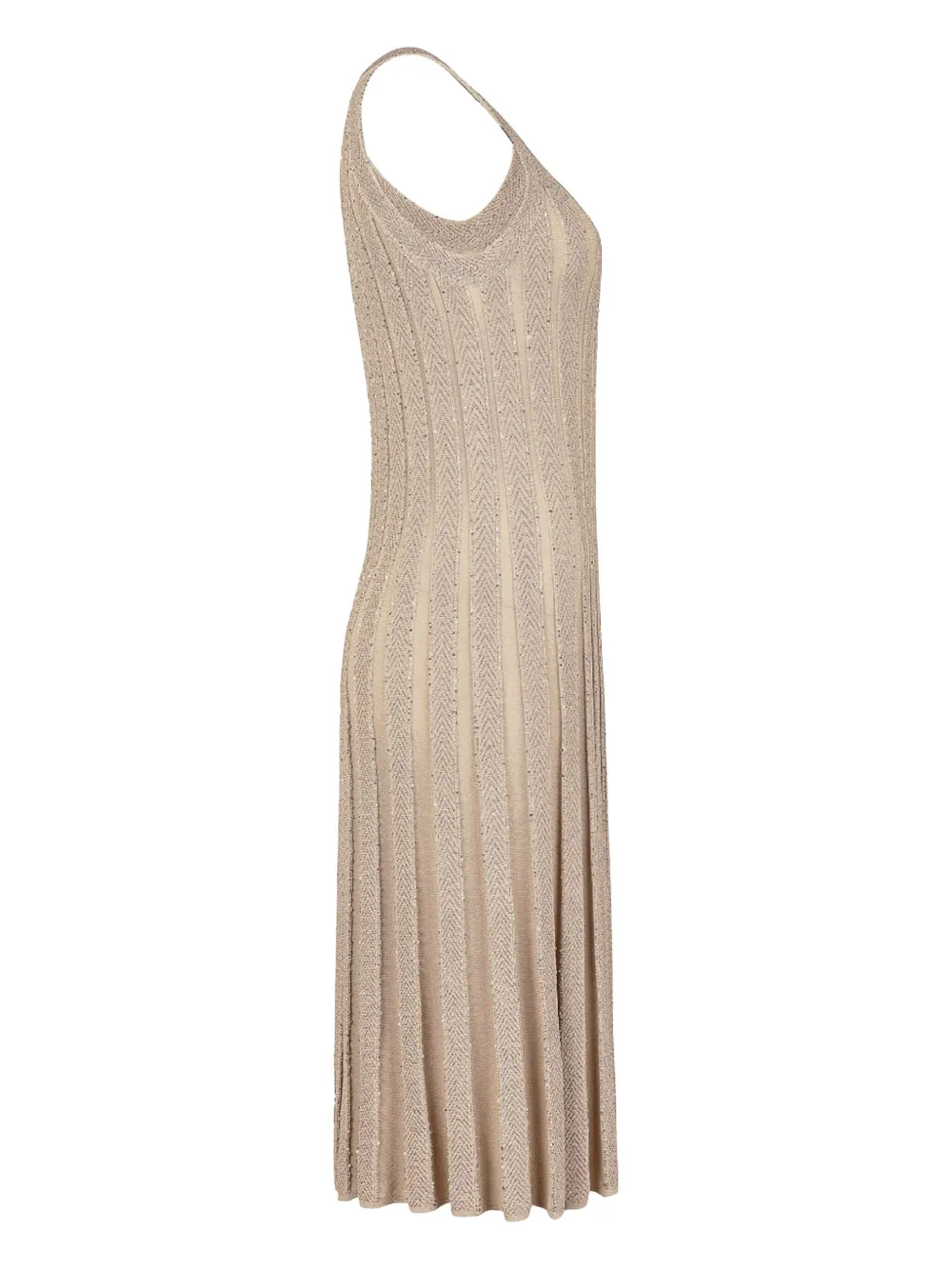 D.Exterior Verfraaide geplooide jurk Beige