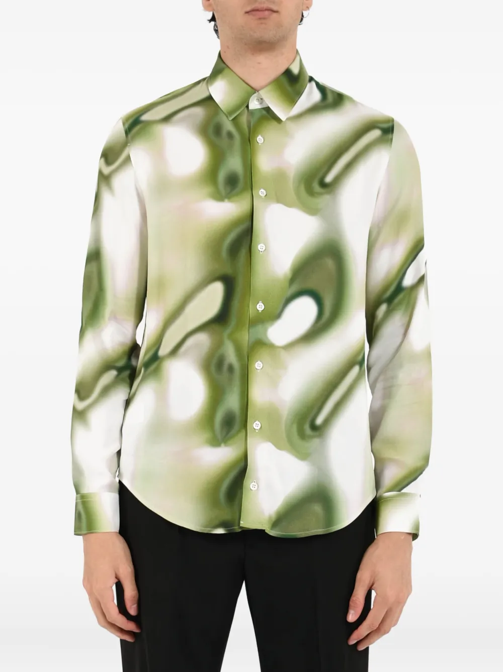 Patrizia Pepe abstract-print shirt Groen